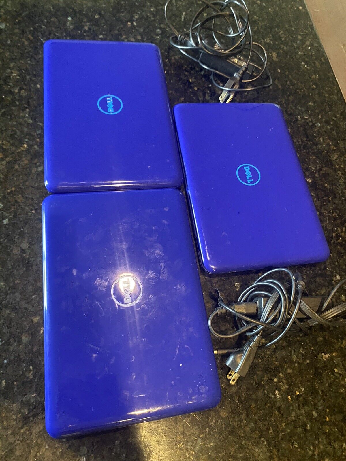 As is for parts or repair Lot of 3 dell inspiron 11 blue laptops