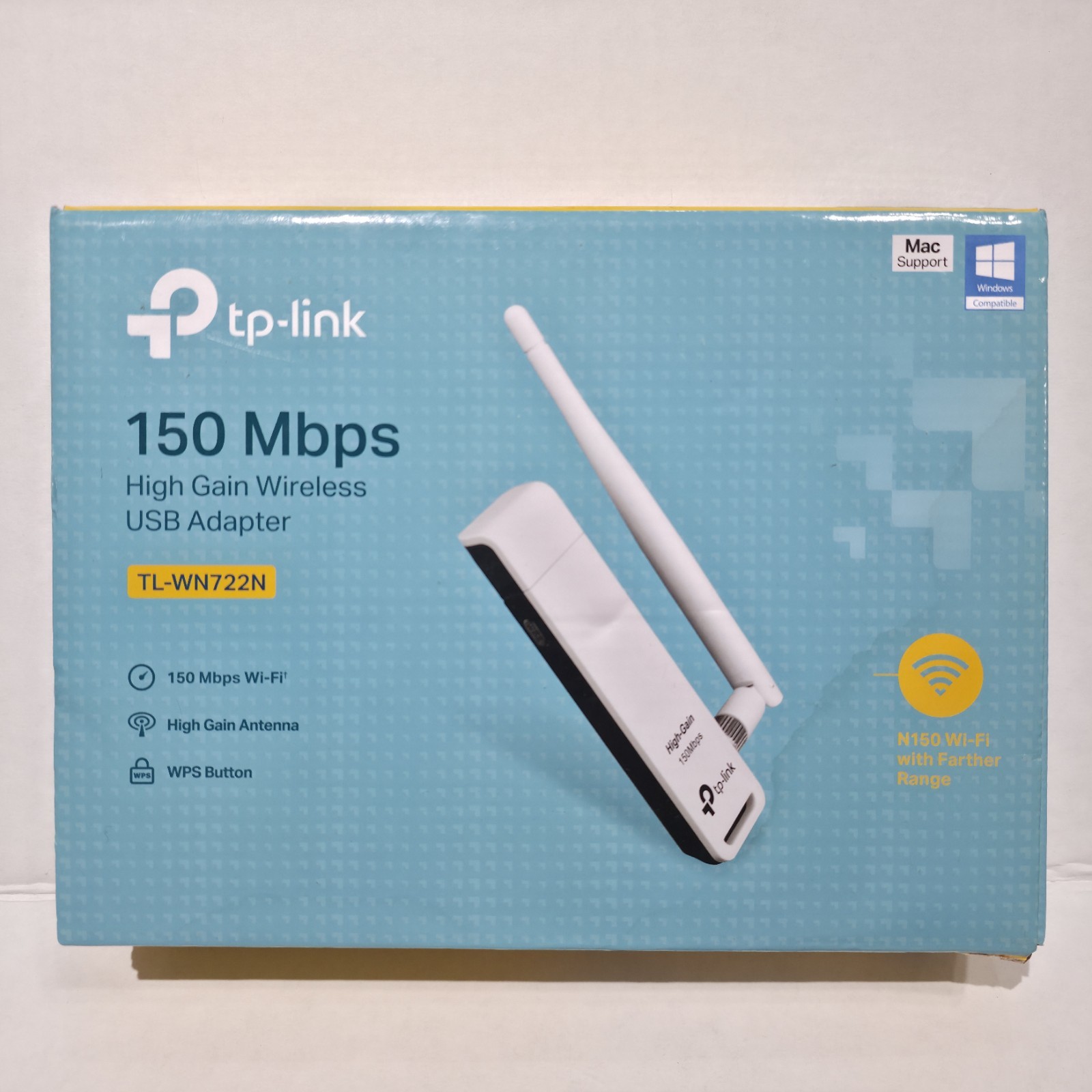 TP-Link TL-WN722N Ver: 3.28 150Mbps High Gain Wireless USB Adapter Open Box 