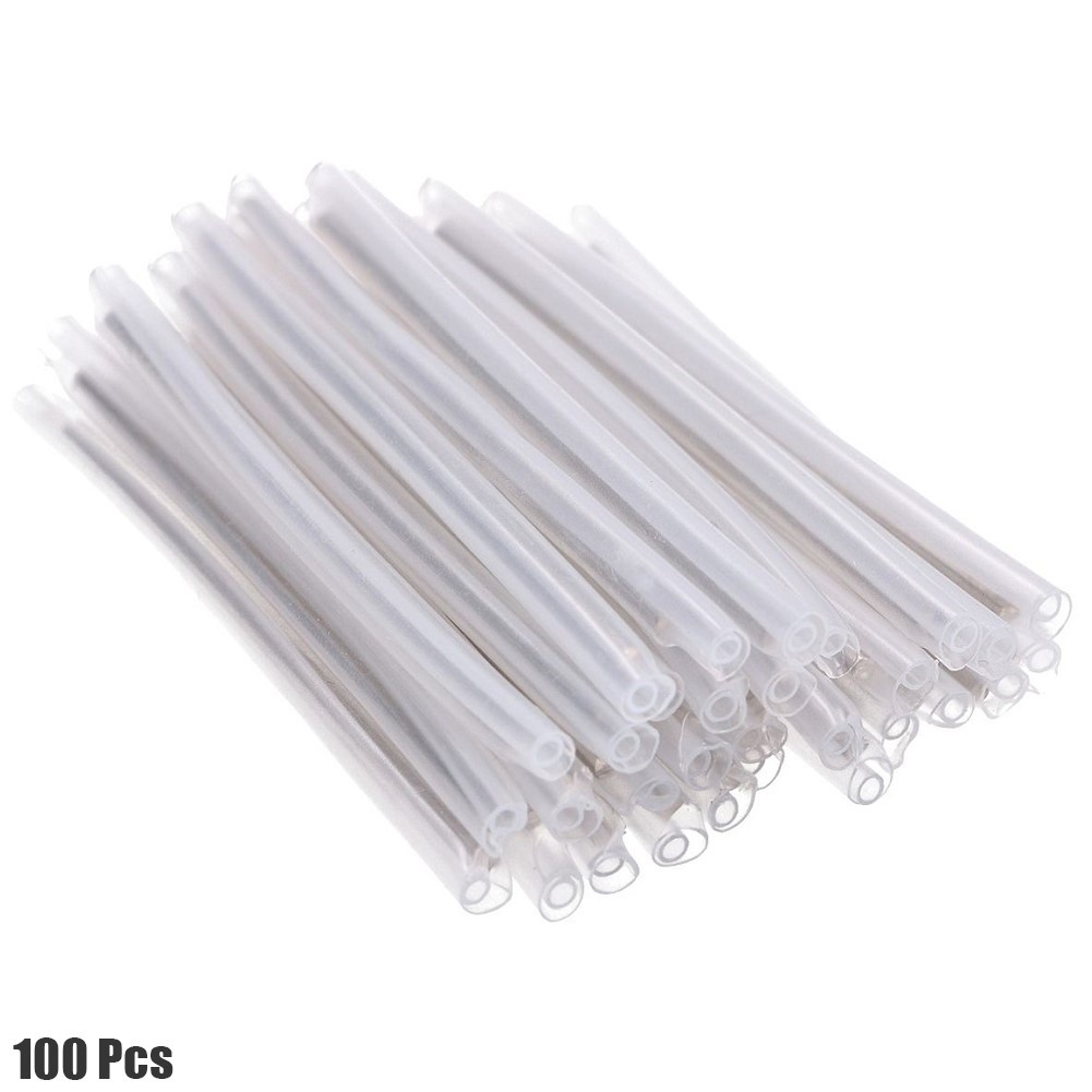 100 Pcs 40mm x 1mm Fiber Optic Fusion Splice Protector Tube Sleeve Steel Rod