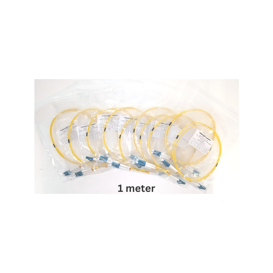 (100 Pack) LC to LC UPC OS2 Duplex Single-Mode Fiber Optic Patch Cable - Jumper