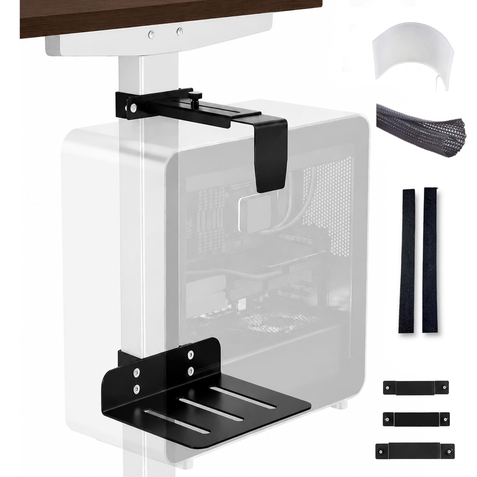🖥️ DEHAGLOBAL Under Desk PC Mount Clamp 50LB ATX Gaming CPU Holder Cable Organi