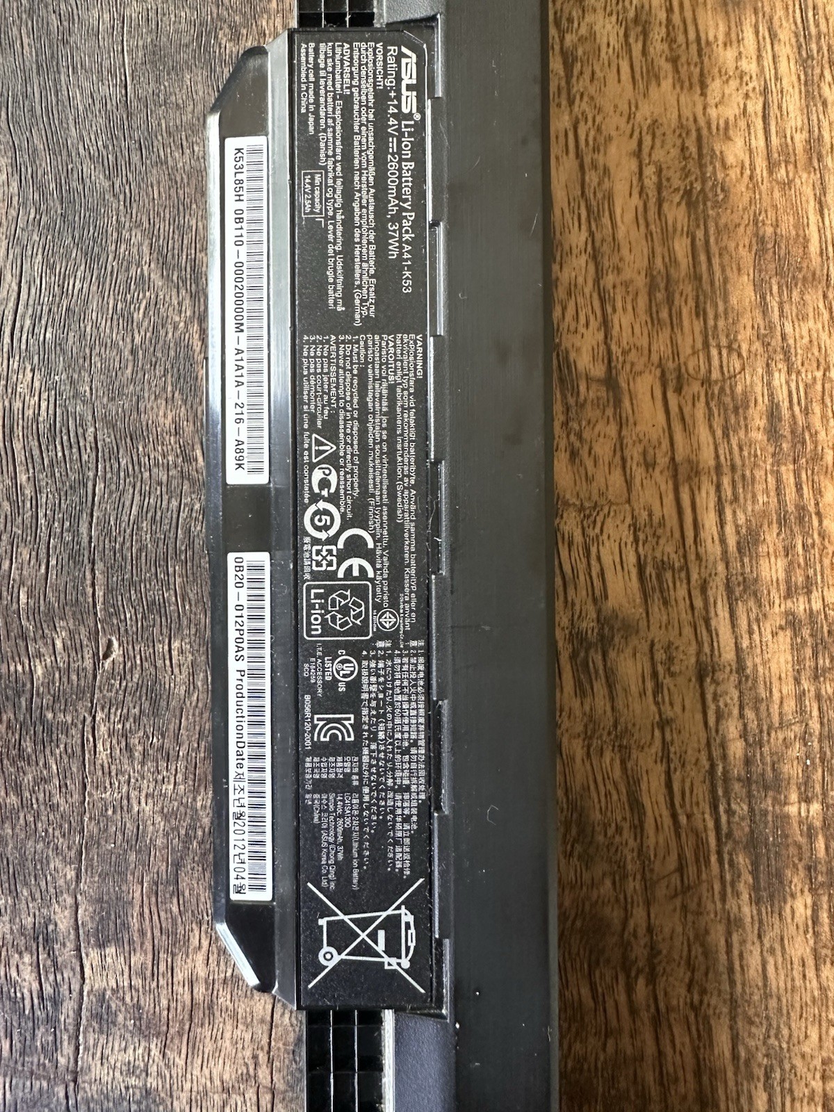 Genuine Asus Battery Pack A32-K53 A41-K53 K53 K53E X54C X53S X53 K53S X53E
