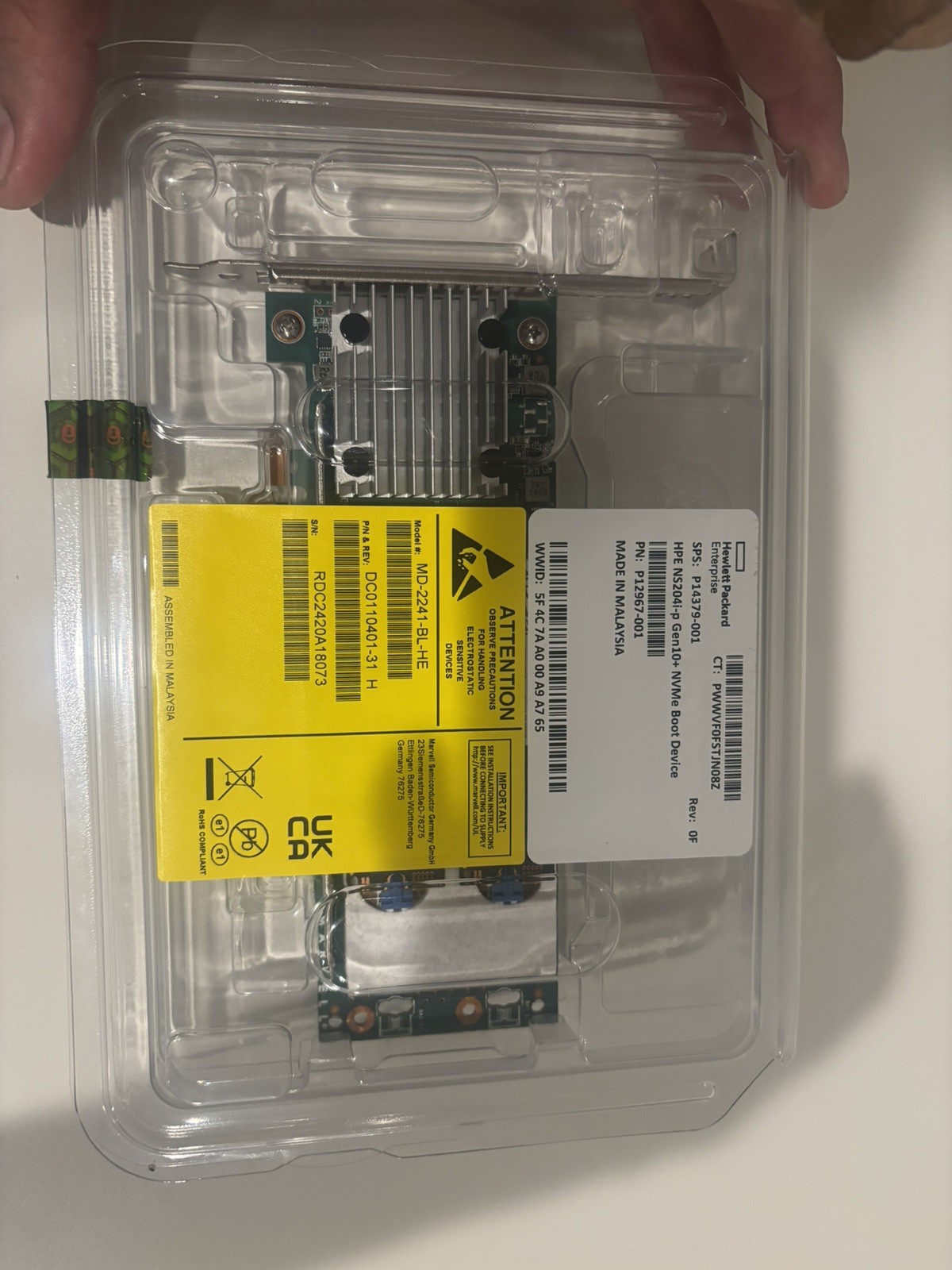 HPE NS204i‑p x2 Lanes NVMe PCIe3 x8 Boot Device - P12967-001 - 2x 480gb DRIVES