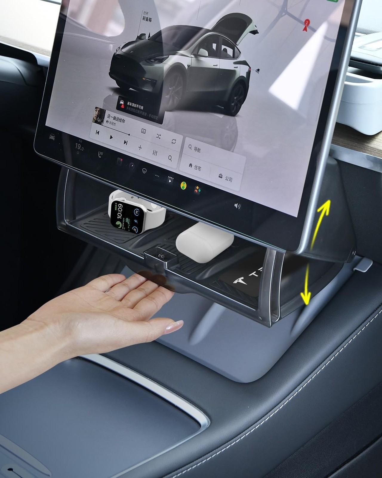 Hidden Under Screen Storage for Tesla Model Y 2020-2026 Juniper Interior Acce...