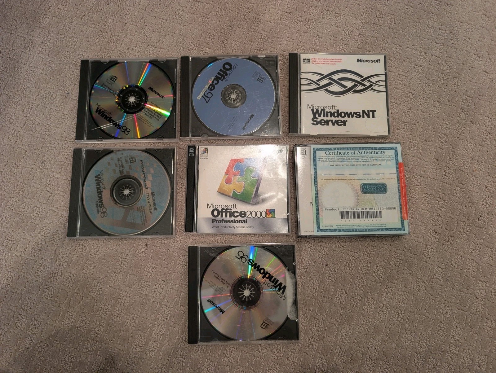 Vintage Microsoft OS & Office Software Collection Lot - Win95, 98, 2000, NT