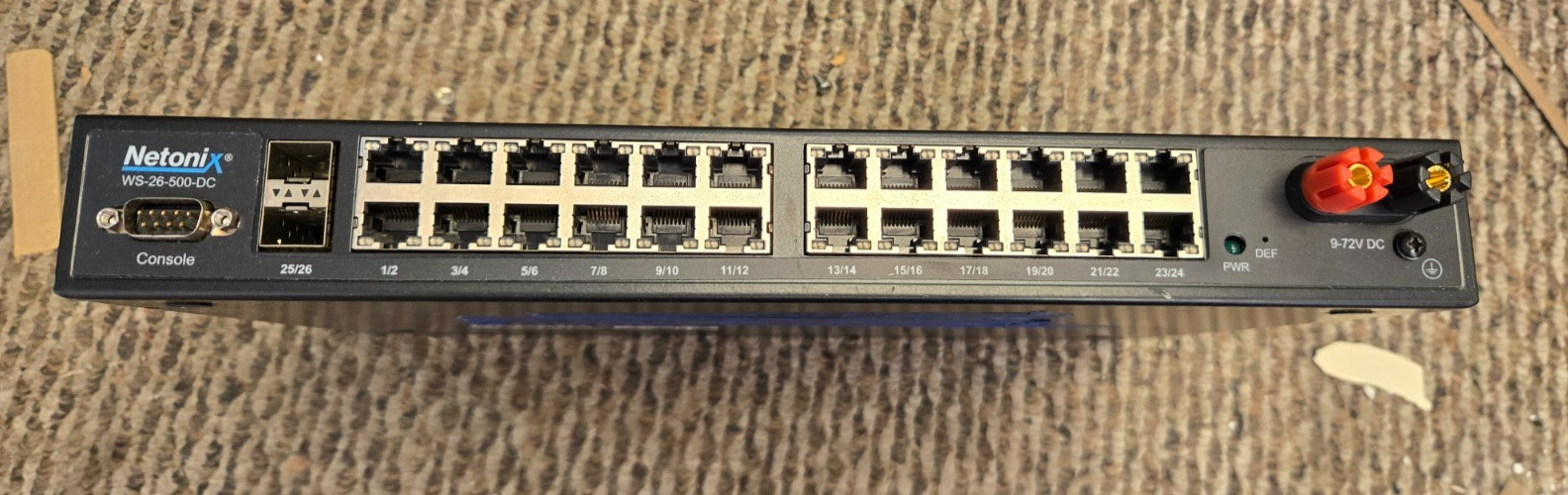 Netonix - WS-26-500-DC - Netonix Managed POE Switch, 24 1G PoE Ports, 2 SFP