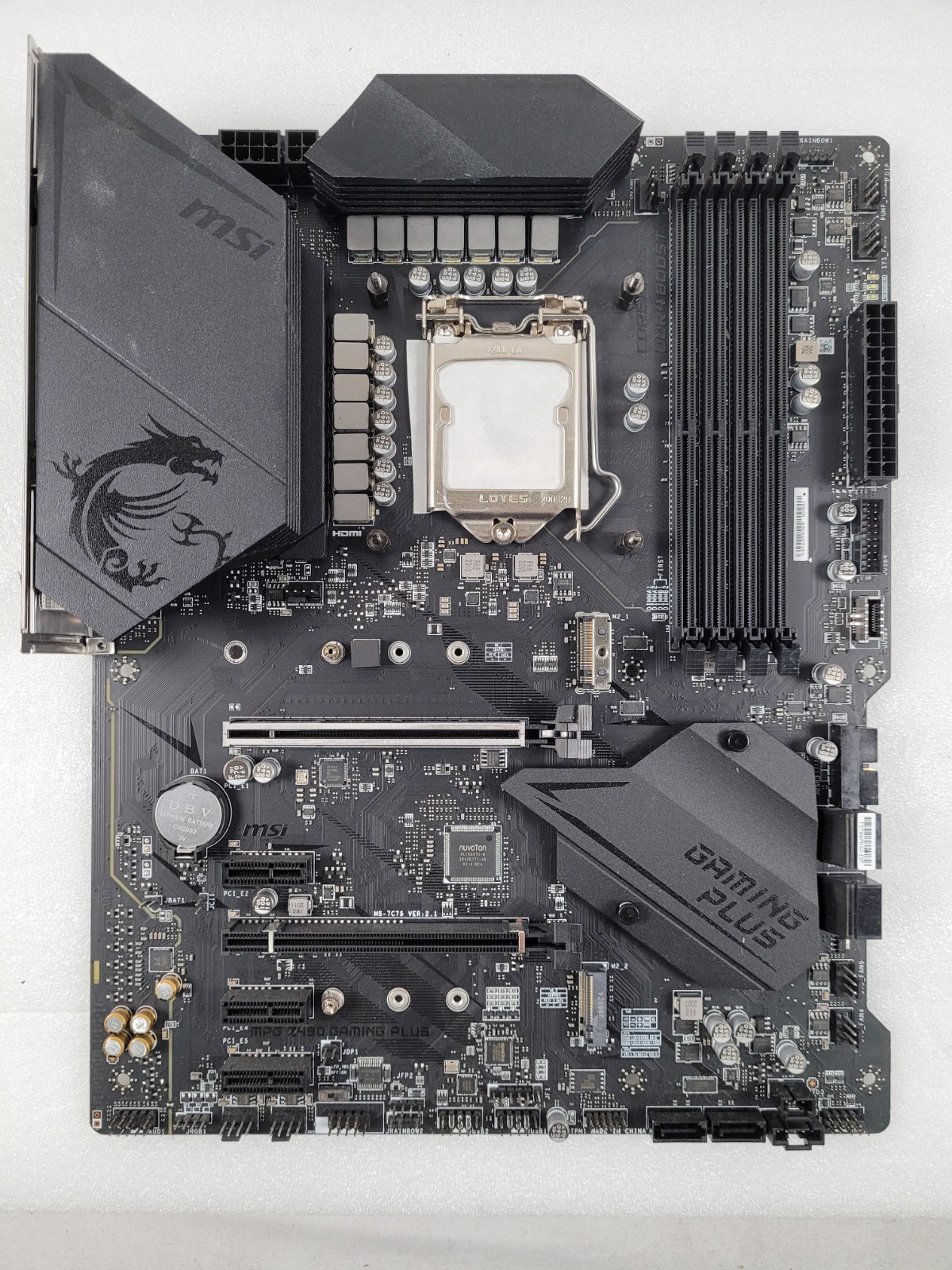MSI MPG Z490 GAMING PLUS LGA 1200 Intel Z490 ATX Intel Motherboard