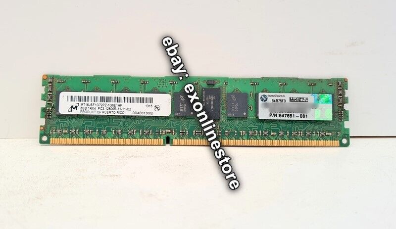 647899-B21 - 8GB (1x8GB) Single Rank x4 PC3-12800 (DDR3-1600) 664691-001