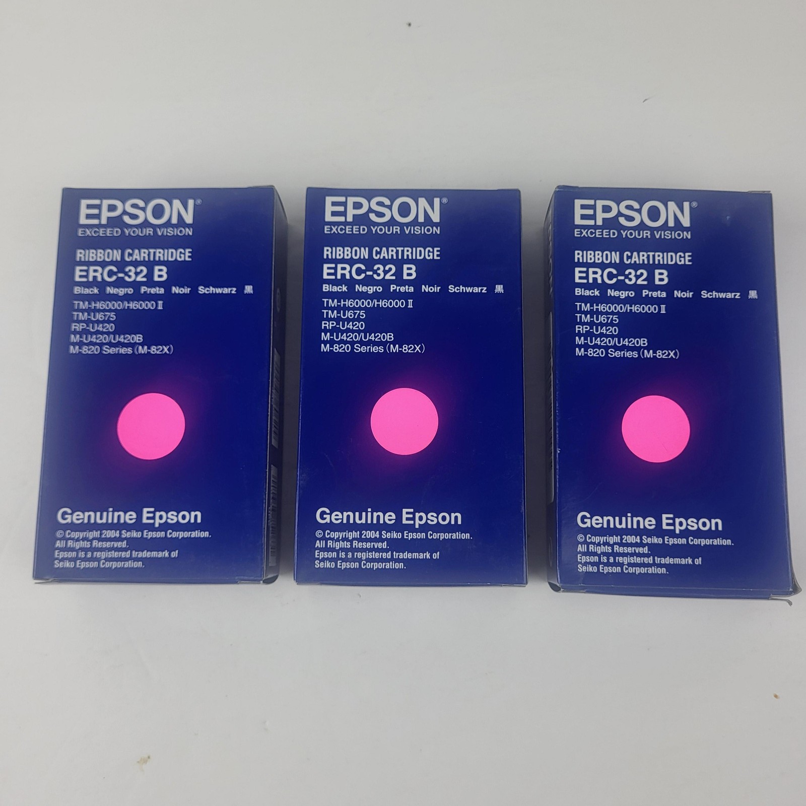 Epson ERC-32 B Black Ribbon Cartridge C43S015371 Lot 3 Genuine OEM Receipt