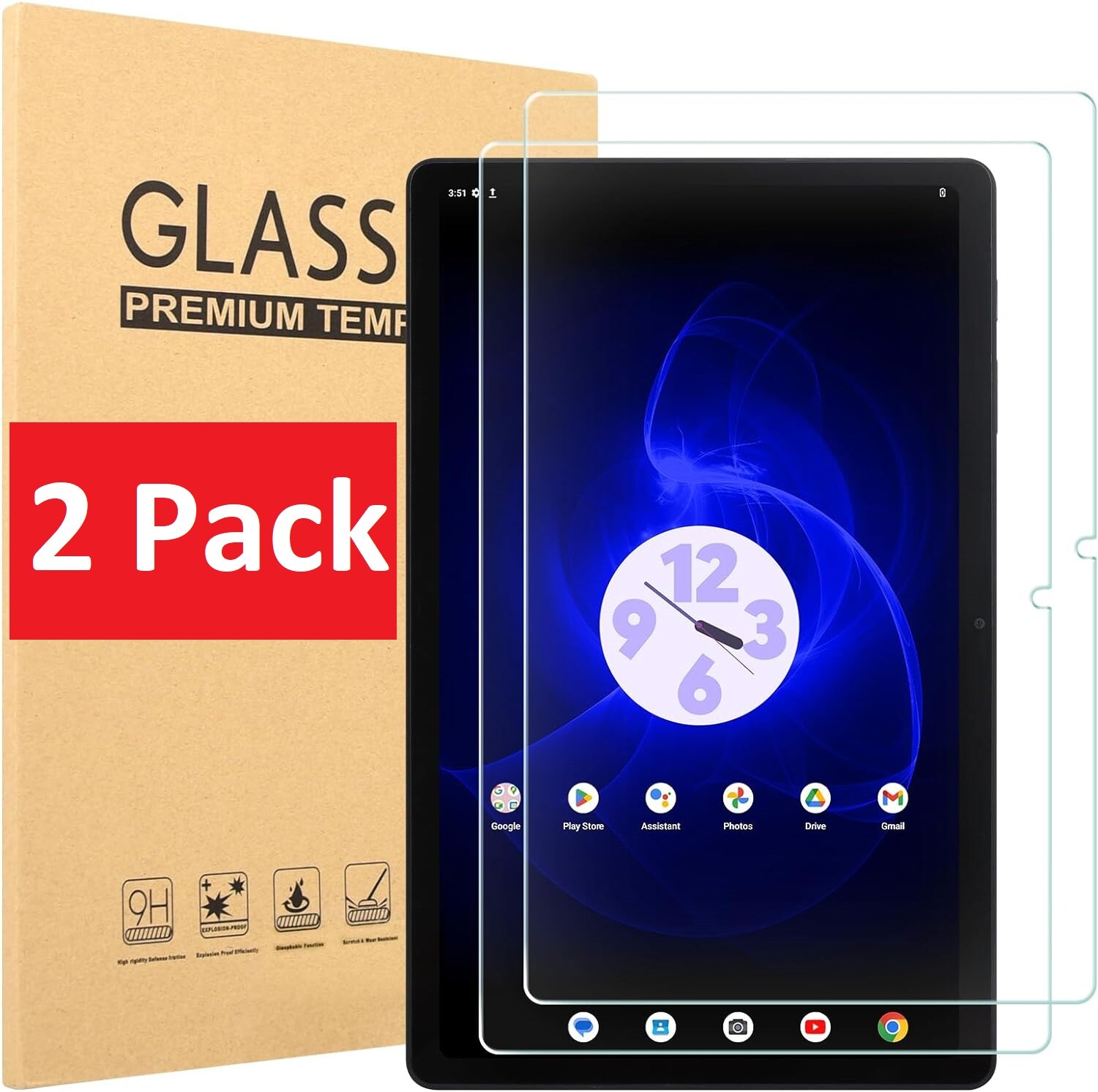 2X For UMIDIGI G3 Tab Ultra/G3 Tab/G2 Tab/G1 Tab Screen Protector Tempered Glass