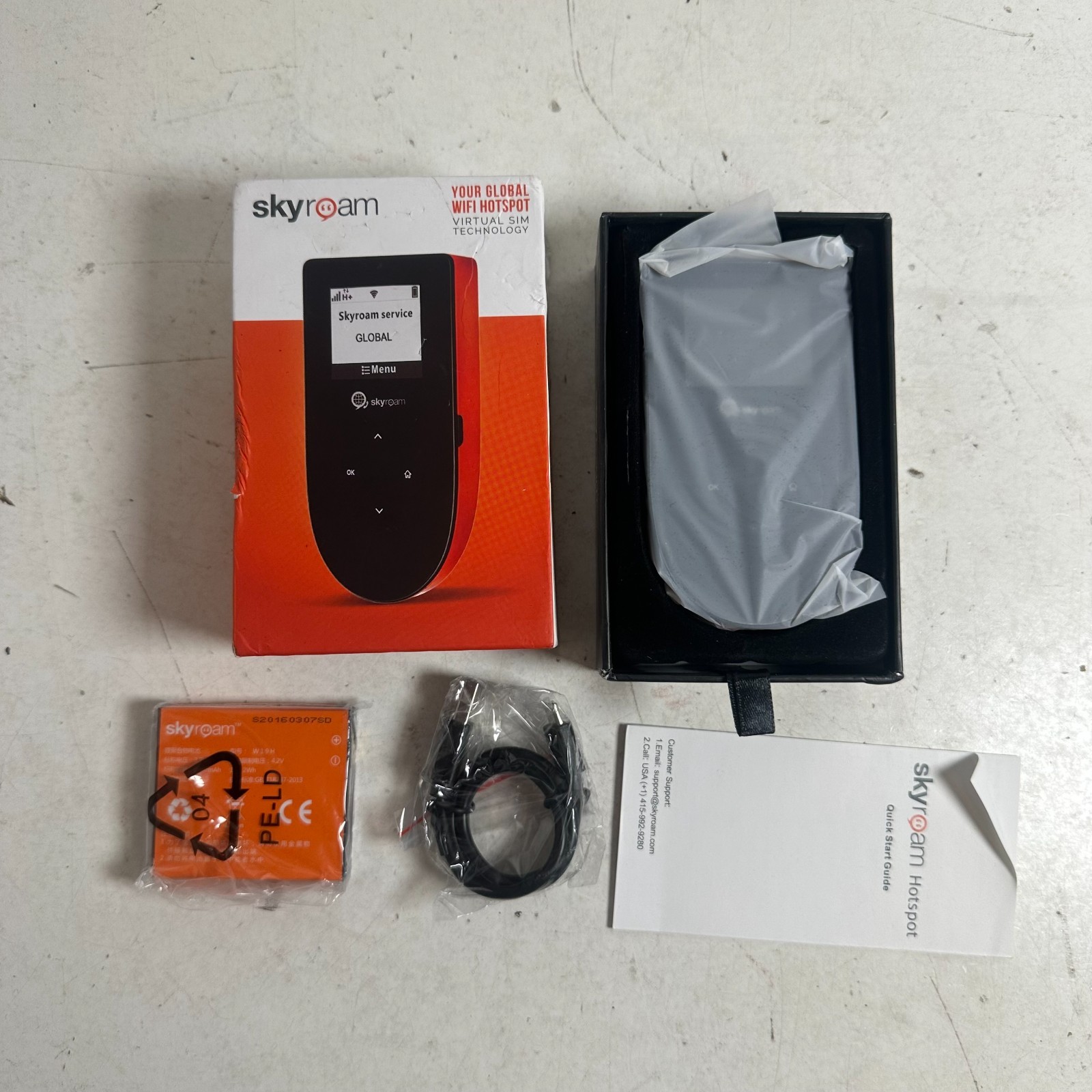 Skyroam Black Orange Global Personal Wi-Fi Hotspot Virtual SIM Technology