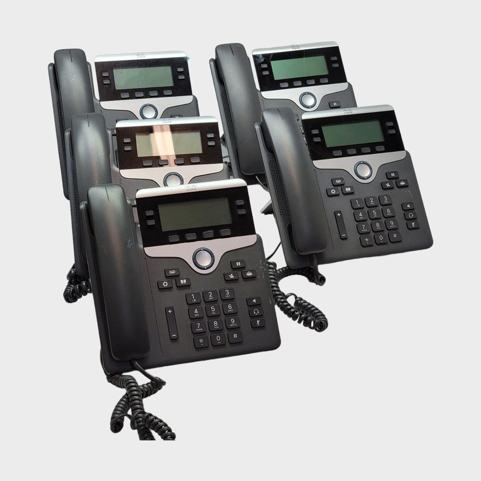 Cisco 7841 CP-7841-K9 VoIP Phone With Stand 4 Line Display Phone Lot of 5