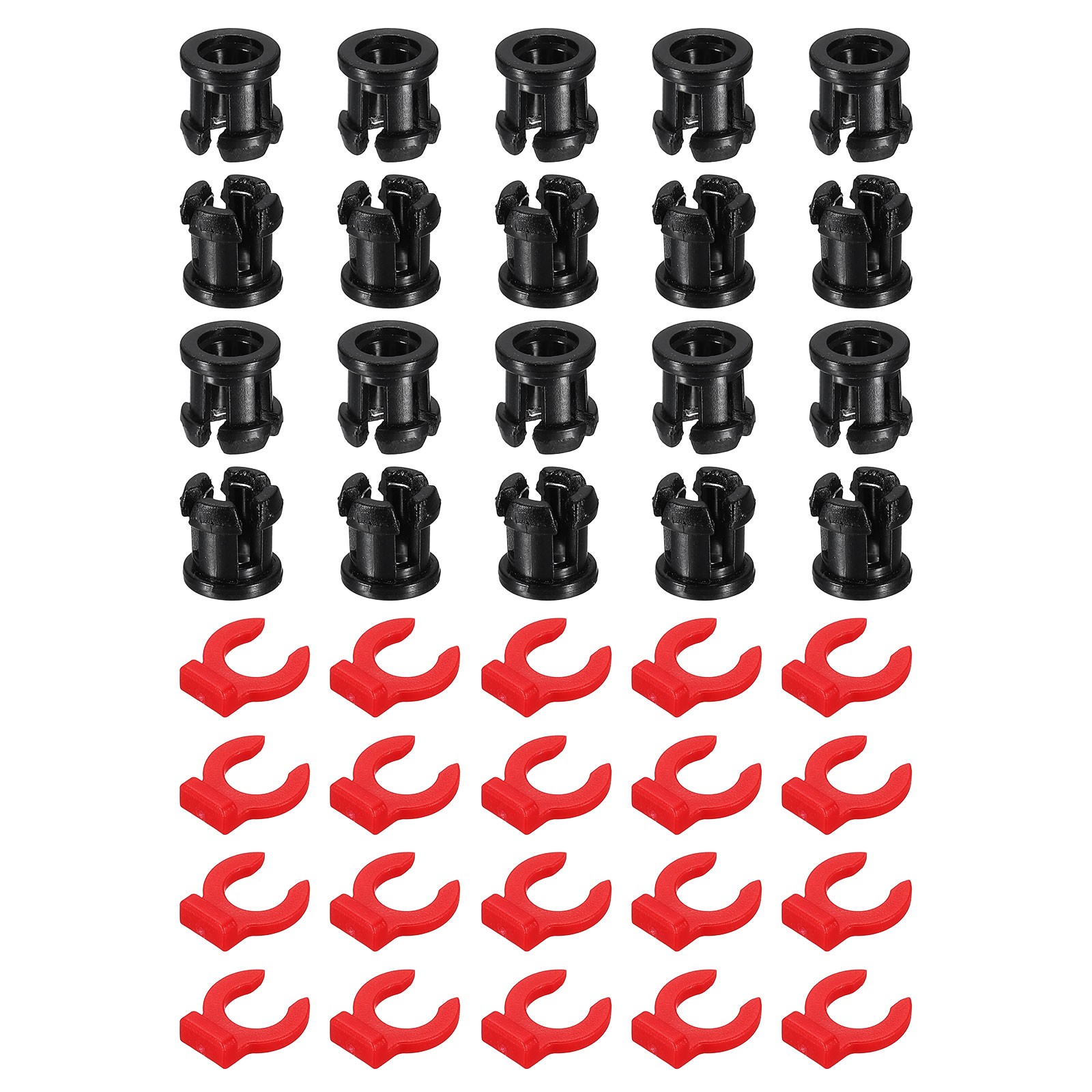 20 Set 3D Printer Tube Coupler Set Joint Connector 7.5mm OD x 4mm ID Black/Red
