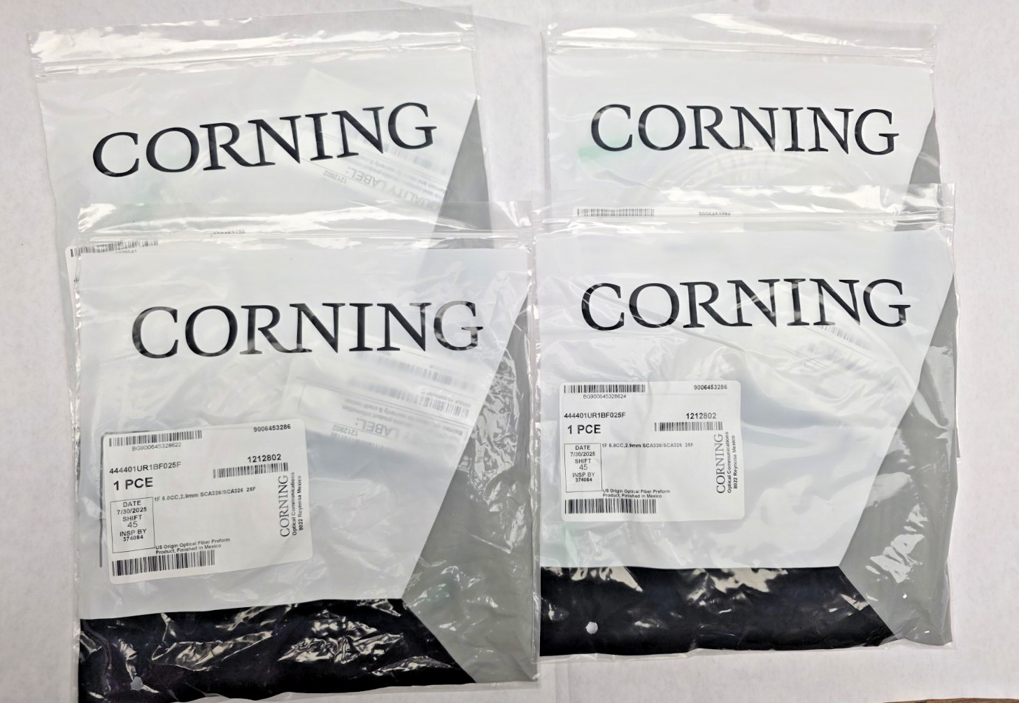 Lot of 4 444440IURIBF025F Fiber Optic Patch Cable SC-SC 2.9mm SCA326 New