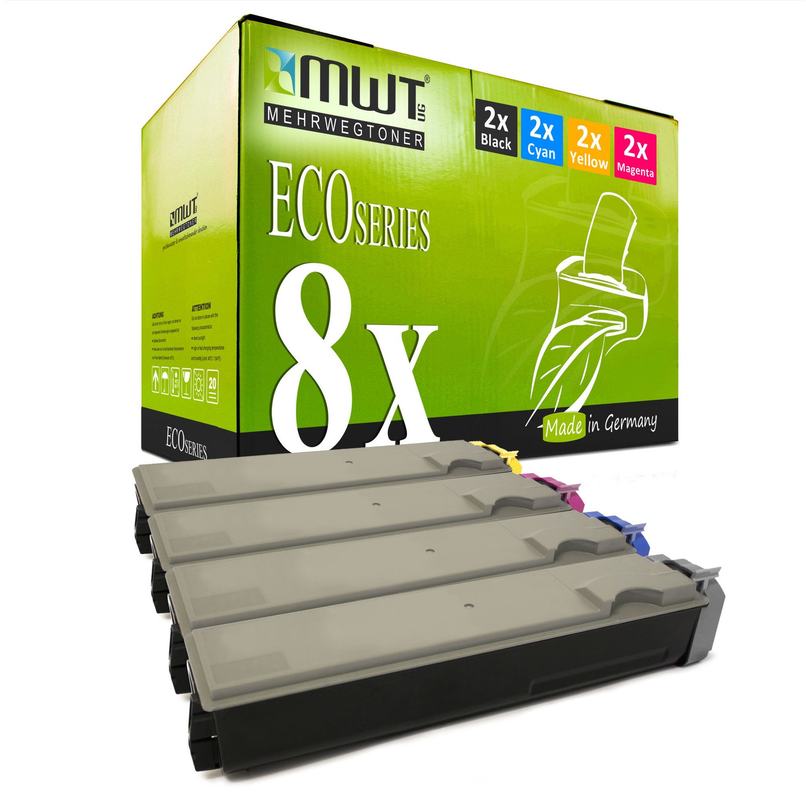 8x MWT ECO Cartridge for Kyocera FS-C-5030-N FS-C-5030-TN FS-C-5020-DTN
