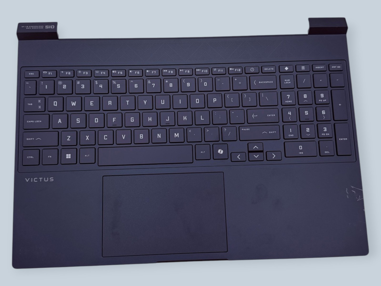N13299-001 HP Victus Gaming 15-FA 15-FA0031DX Palmrest W/US Keyboard Blue