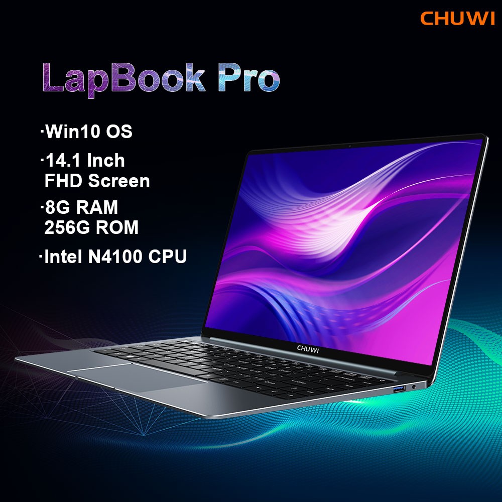 CHUWI Lapbook Pro 14.1" Windows10 Laptop Intel N4100 Quad Core 8GB DDR4 256G SSD