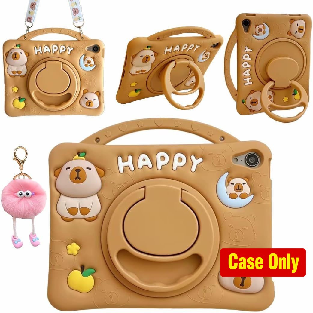 Case for iPad Pro 11 inch 2024/2025, Soft Silicone with Rotating Stand, Kawaii D
