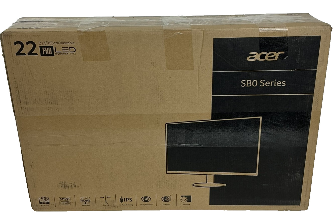 Acer SB220Q 21.5" Full HD 1920x1080 IPS Ultra-Thin Computer Monitor - Black