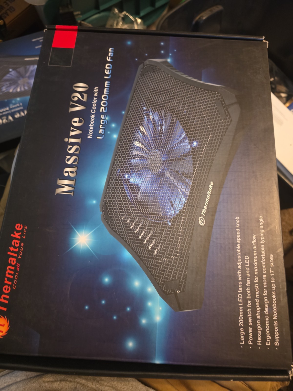 Thermaltake Massive V20 200MM 800RPM Notebook Cooler Fan Blue