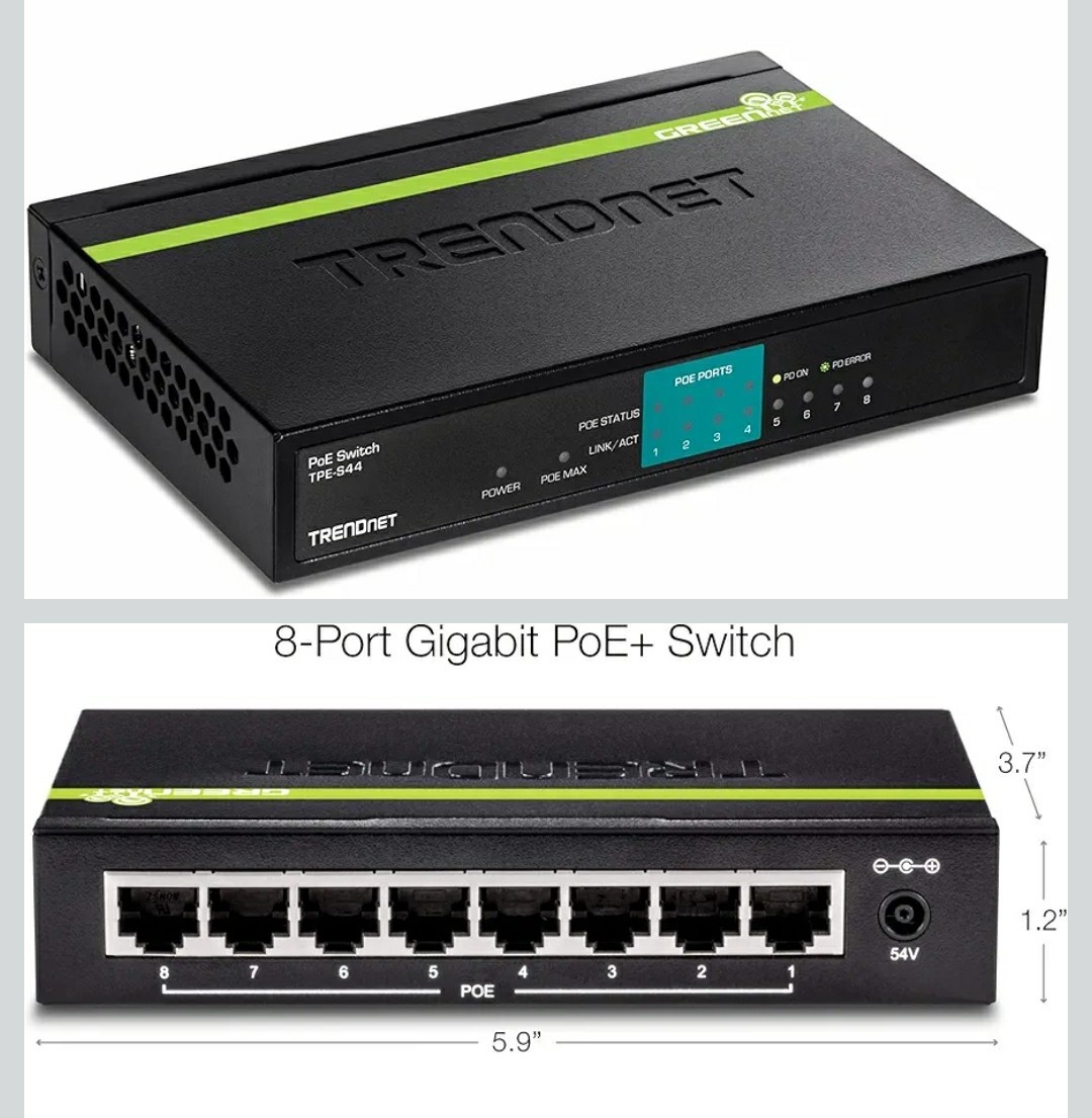 *NEW SEALED* TRENDnet TPE-S44 8-Port 10/100Mbps 4-Port PoE Ethernet Switch