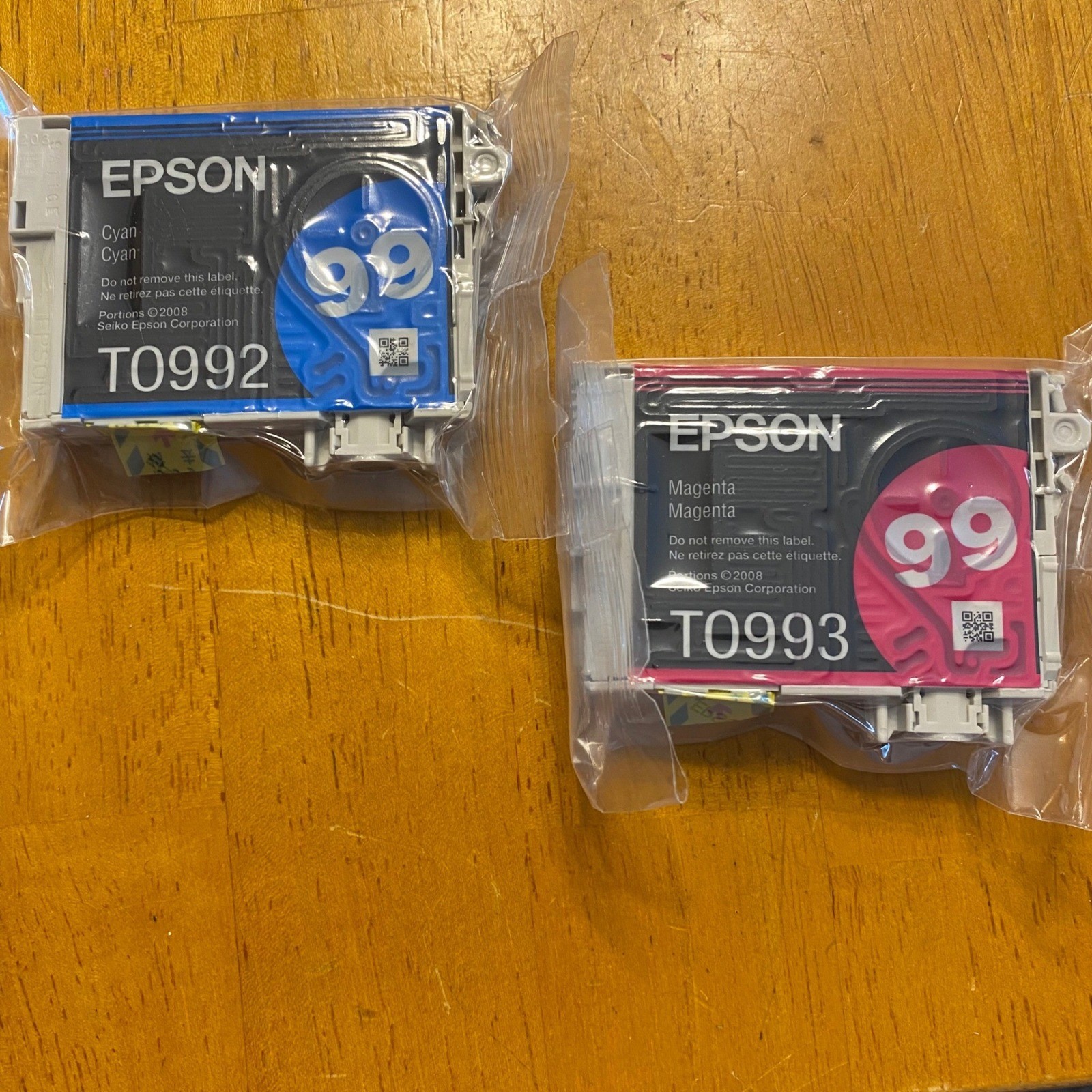Epson 99 Ink Cartridges Cyan T0992 Magenta T0993 Genuine