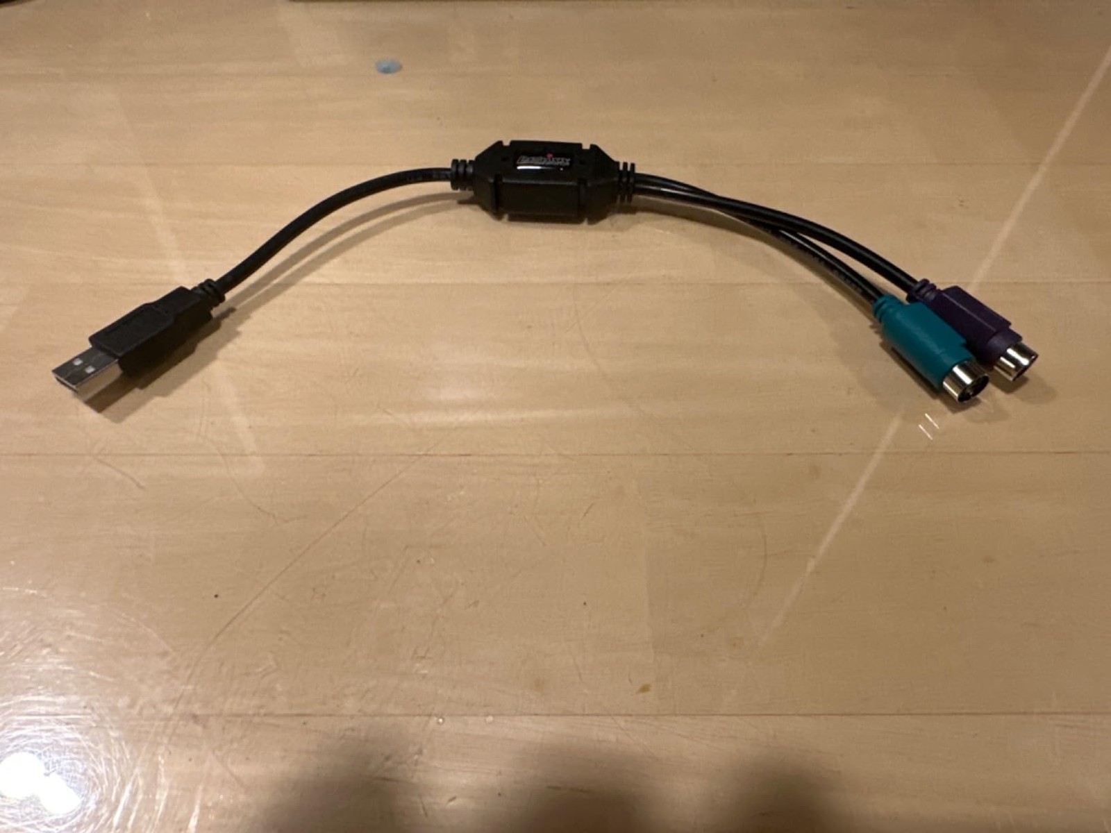 NEW PERIPRO-401 PS2 to USB Adapter for Keyboard and Mouse - Built-In USB