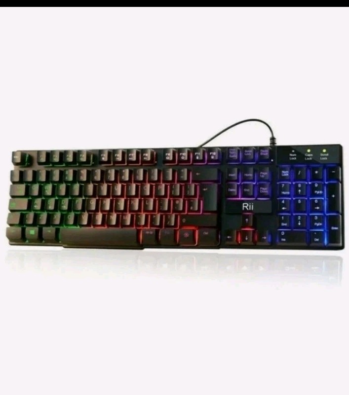 New Rii RK100+ Mixed Color LED Backlit Multimedia Gaming Keyboard