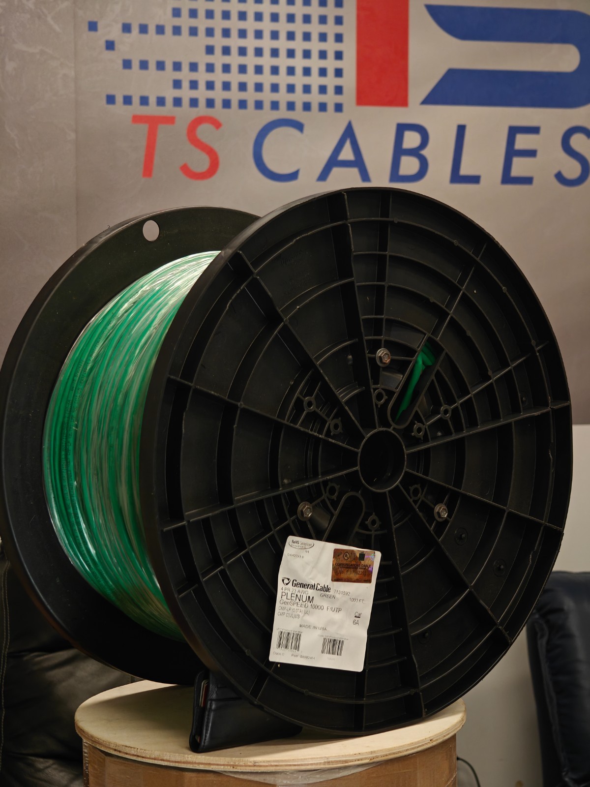 General Cable Cat6A Green 1000ft Foiled F/UTP Made in USA, RoHS compliant