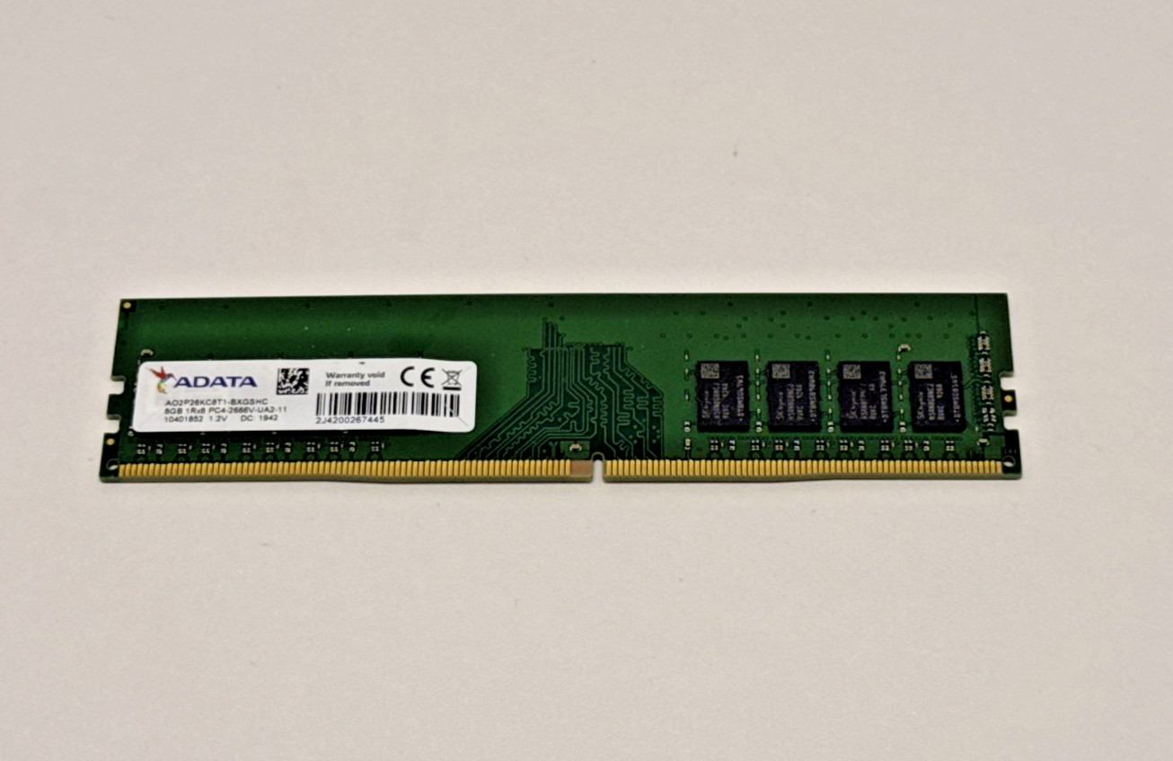 ADATA 8GB DDR4-2400 PC4-2400T Desktop RAM 1Rx8 UDIMM AO2P24HC8T1-BTBS