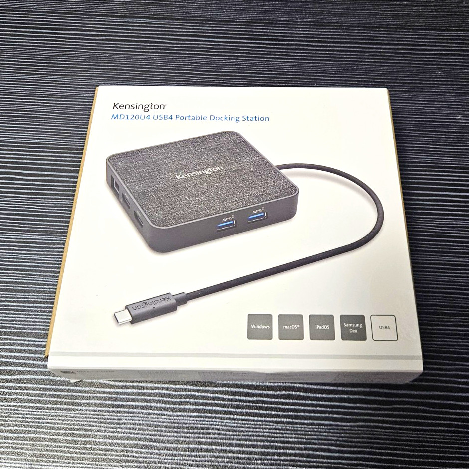 Kensington MD120U4 USB4 Portable Docking Station Gray/Black USB-Powered