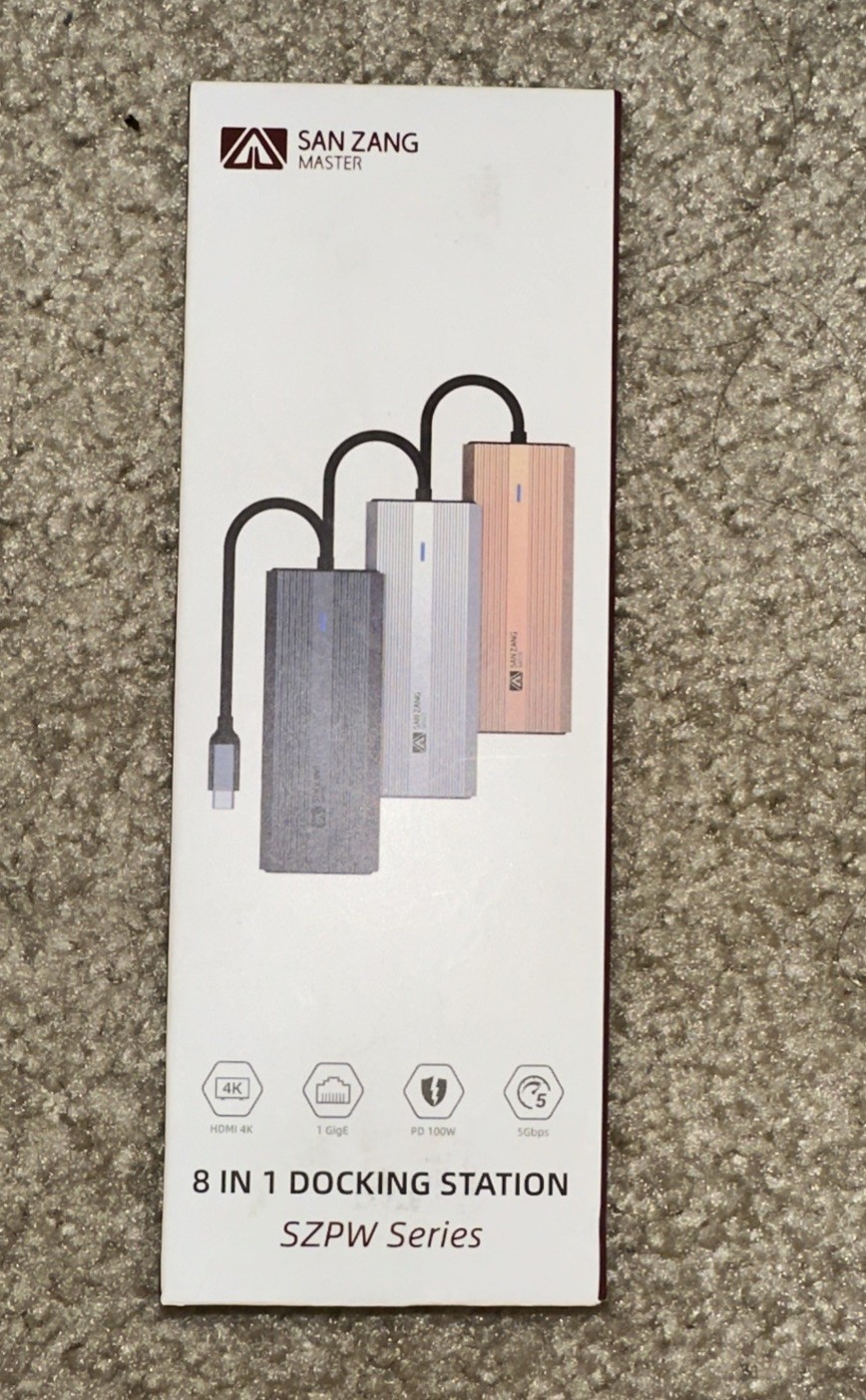 USB C Hub, SANZANG 8 in 1 USB-C Docking Station to HDMI Adapter, 4K@60Hz Grey 
