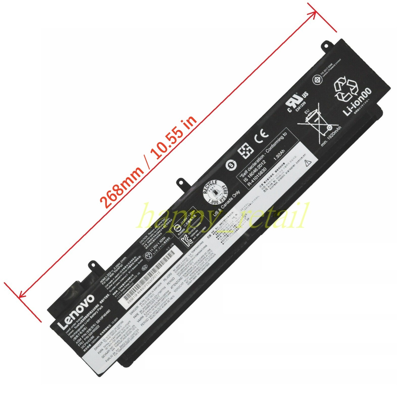 Original Battery for Lenovo ThinkPad T460s T470s 00HW022 00HW023 00HW024 00HW025
