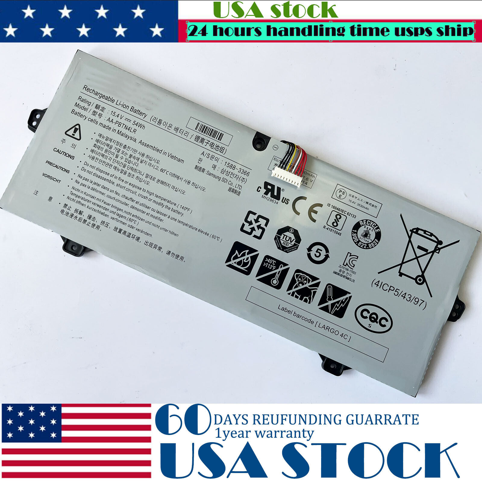 USA Genuine AA-PBTN4LR battery for Samsung Notebook 9 NP940X5N NP940X3M NP940X3N