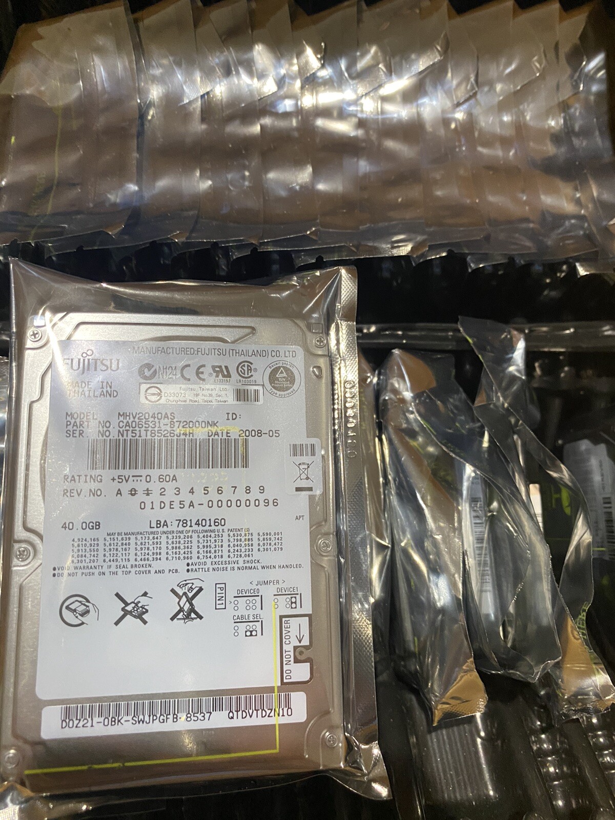 New Fujitsu MHV2040AS 40GB 5400RPM 8MB Cache IDE Ultra ATA100 2.5in HDD New