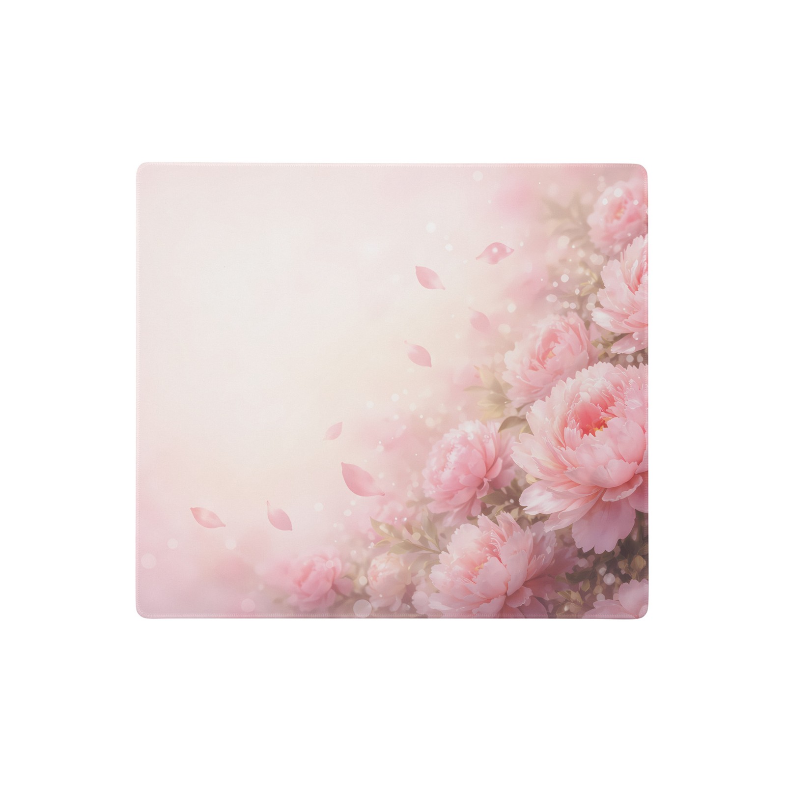 Pink Peony Flower Gaming Mouse Pad XL Extended Desk Mat Aesthetic Non-Slip