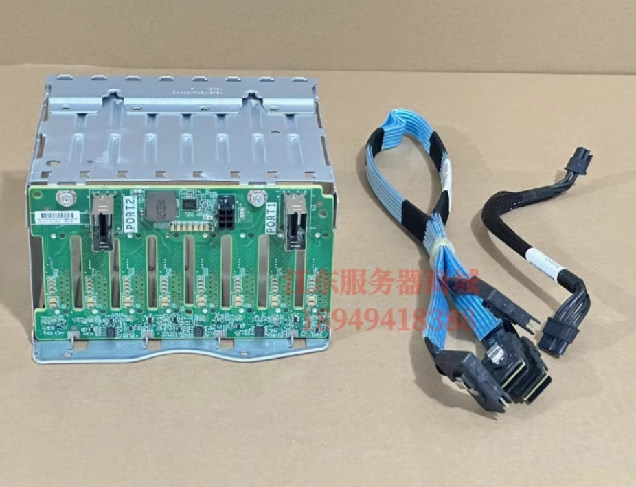 HP DL380G10 8SFF hard drive cage 871388-001 832305-002 766957-001 w/ 2 cables