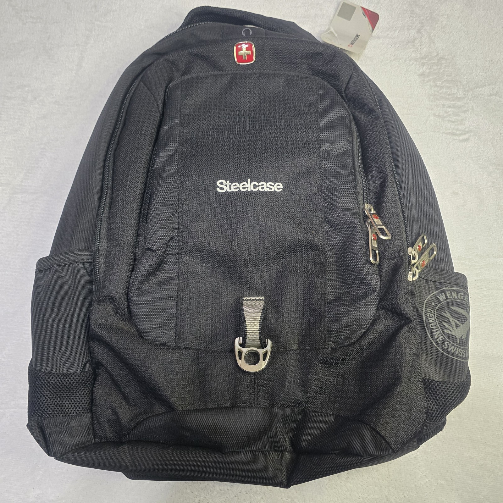 NWT Steelcase Swiss Gear By Wenger Black Backpack Airflow Padded Multi Pocket