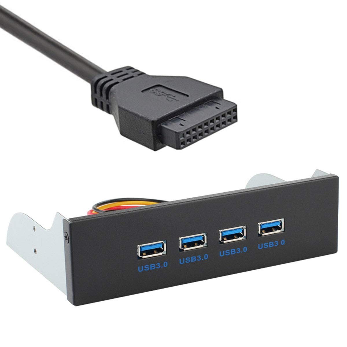 JSER USB 3.0 HUB 4 Ports HUB Front Panel to Motherboard 20Pin 19Pin Header Co...