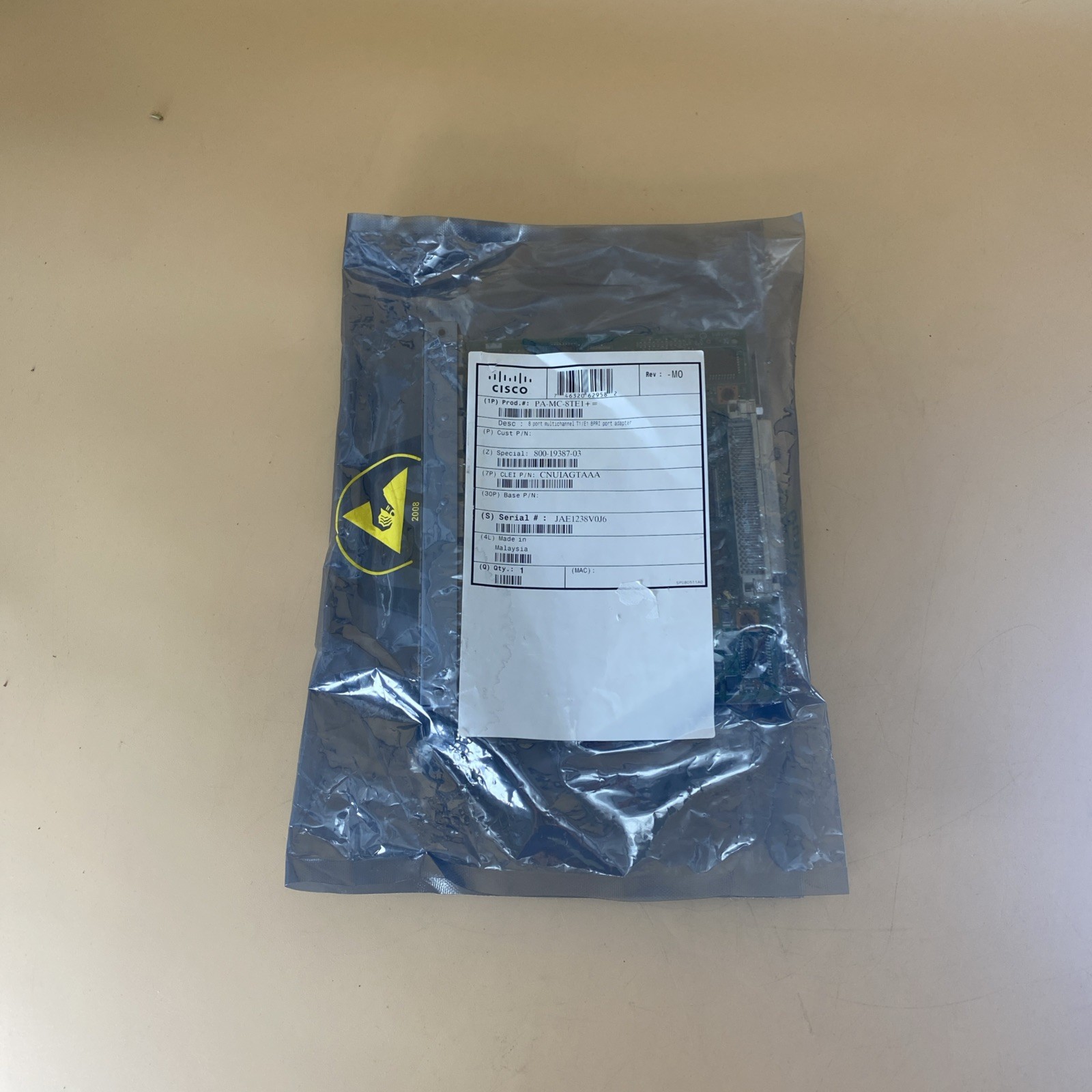 Cisco PA-MC-8TE1+= 8 PT / 8 Port  T1/E1 8 PRI Port Adapter/ Tamper Proof Sealed