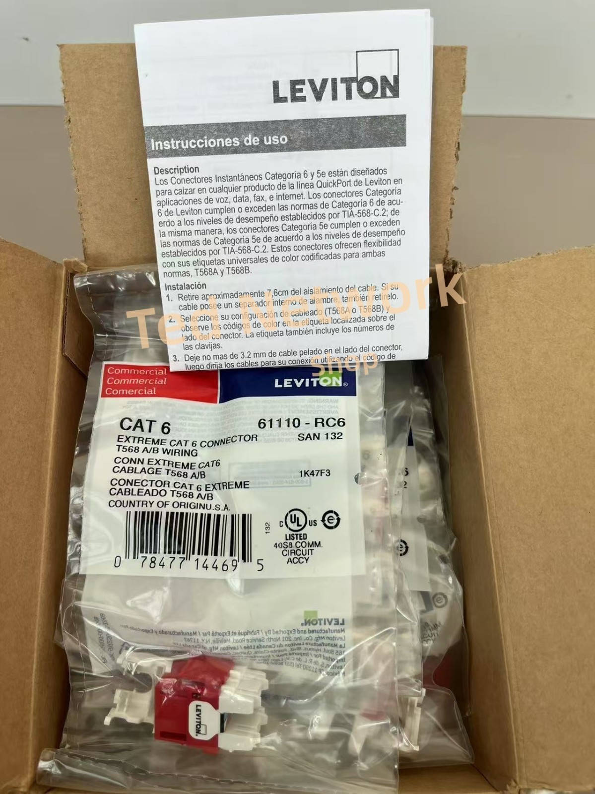 Genuine  50 PACK  Leviton 61110-RC6 Cat 6 Keystone jack Gigabit RJ45 CRIMSON Red