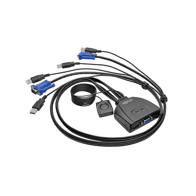 Tripp Lite B032-VU2 2-Port USB/VGA Cable KVM Switch w/Cables & USB Peripheral