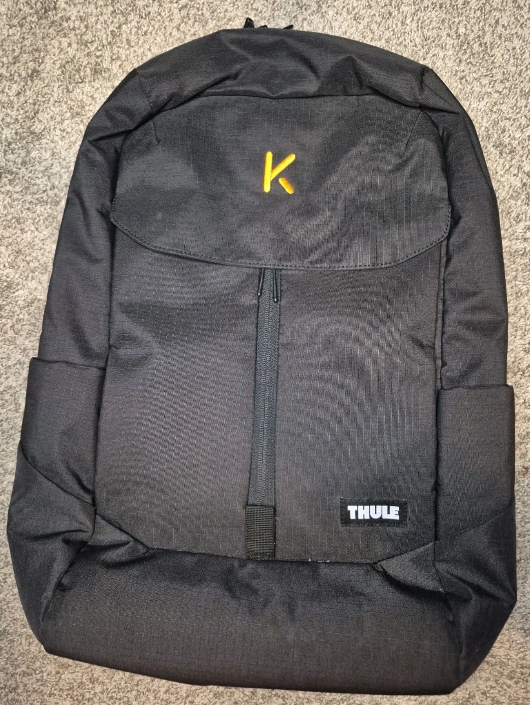 Thule Lithos 20L Laptop Backpack Black Bag Lightweight Padded "K" Embroidered 