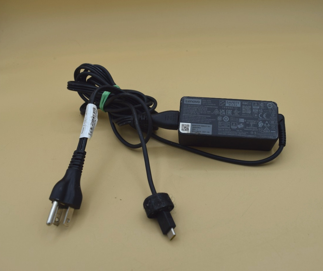 Lenovo Charger AC Power Adapter USB-C Type C Tip 20V 2.25A 45W ADLX45YDC3D