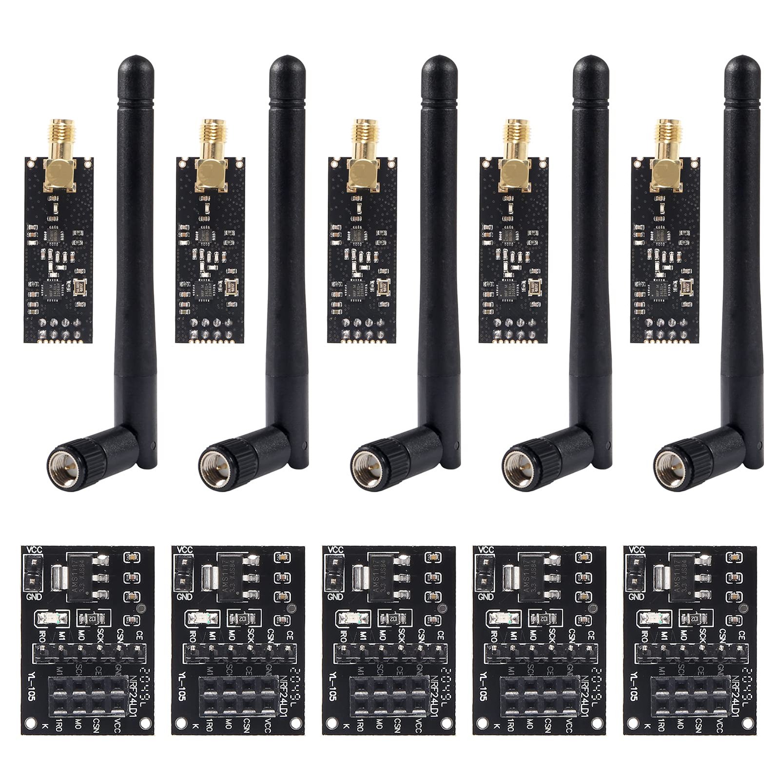 10 PCS NRF24L01+PA+LNA RF Transceiver Module SMA Antenna 2.4 GHz Arduino