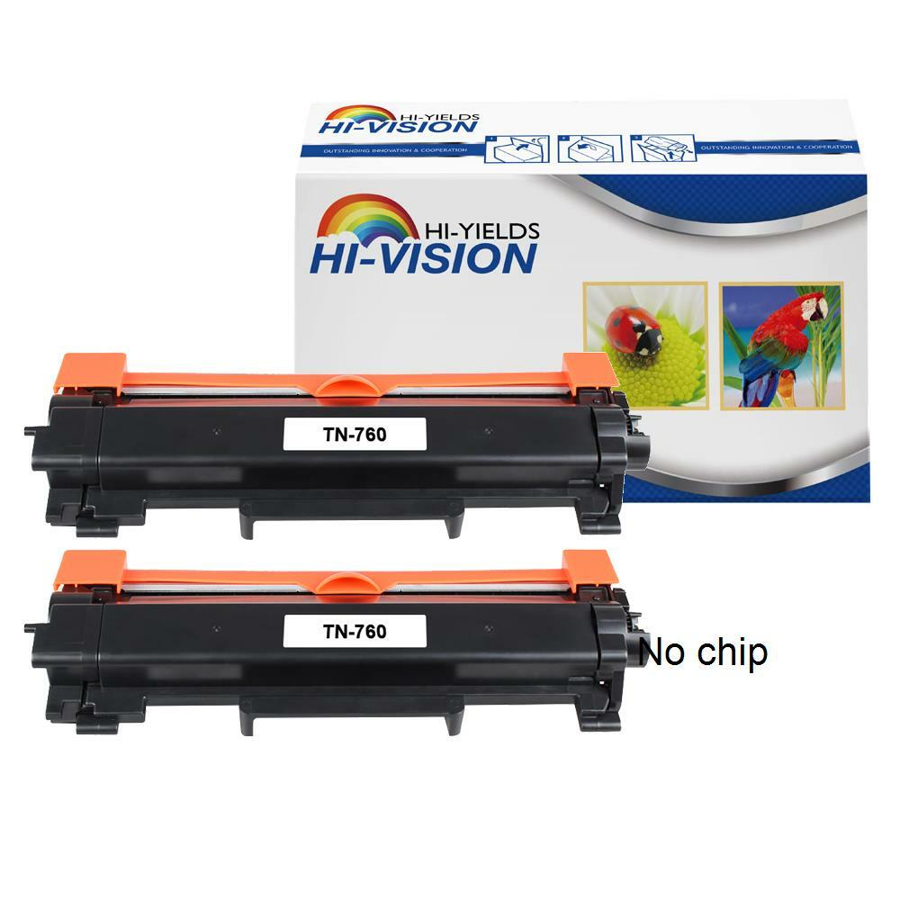 2 pk Toner Cartridge fits Brother TN760 HL-L2370DW XL HIGH QUALITY