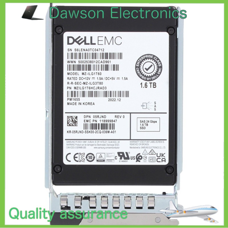 Dell EMC 5RJND/05RJND 2.5" 1.6TB 24G SAS MU TLC SSD 14/15/16G KIT