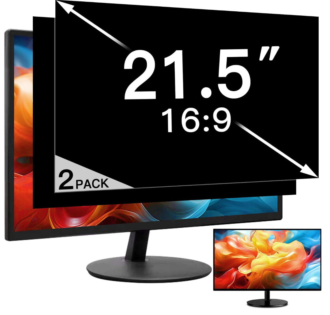 2 Pack 21.5 Inch Privacy Screen for Computer Monitor, Eye Protection Anti Gla...
