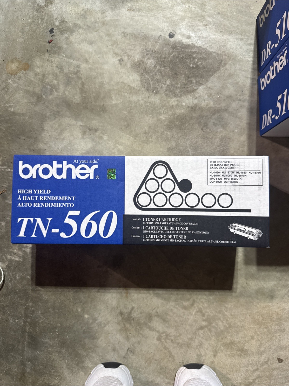 Brother TN-560 High-Yield Black Toner Cartridge - Partially Sealed ,Foil In Tact