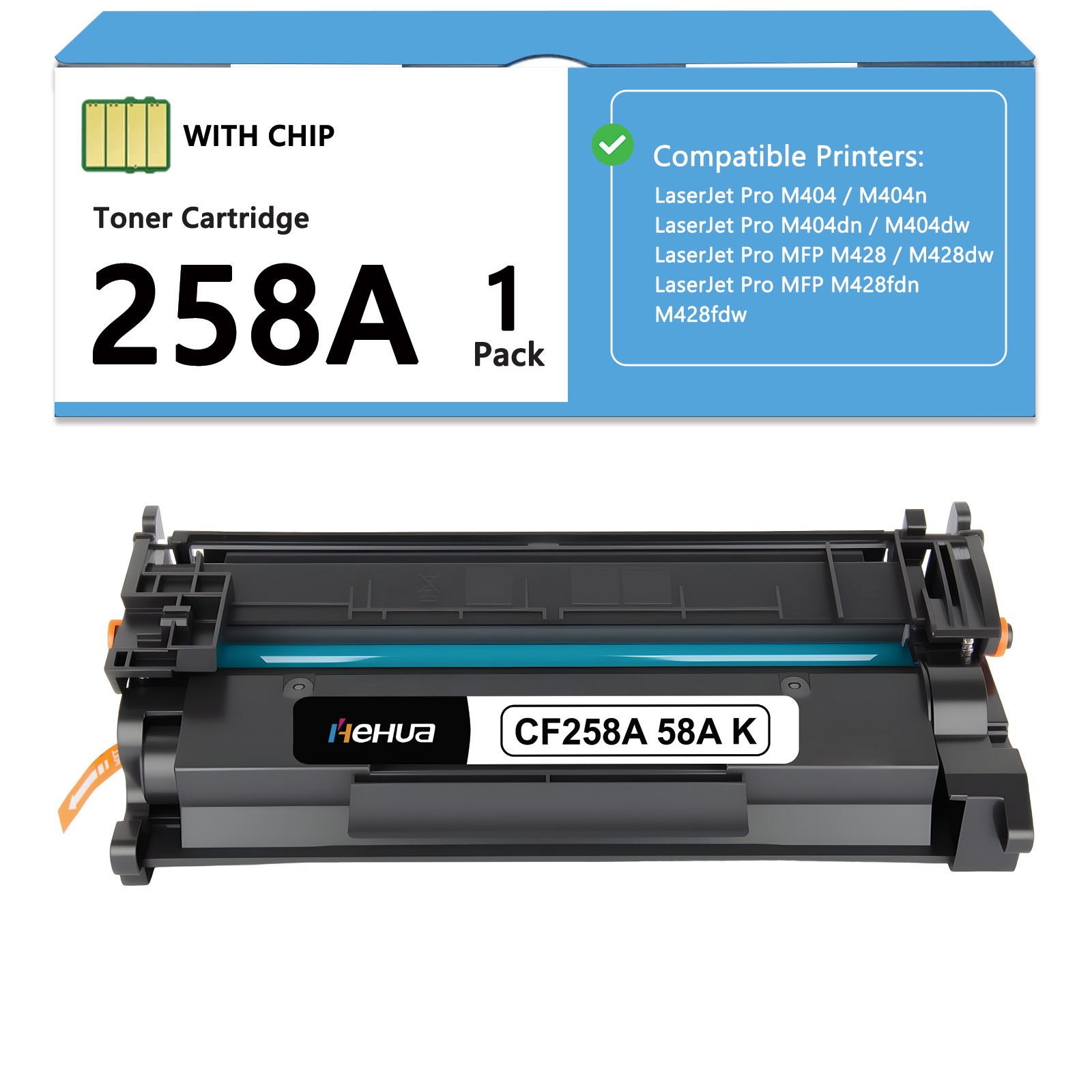 CF258A 58A Toner With Chip for HP LaserJet Pro M404 M404n M428dw MFP M428fdw
